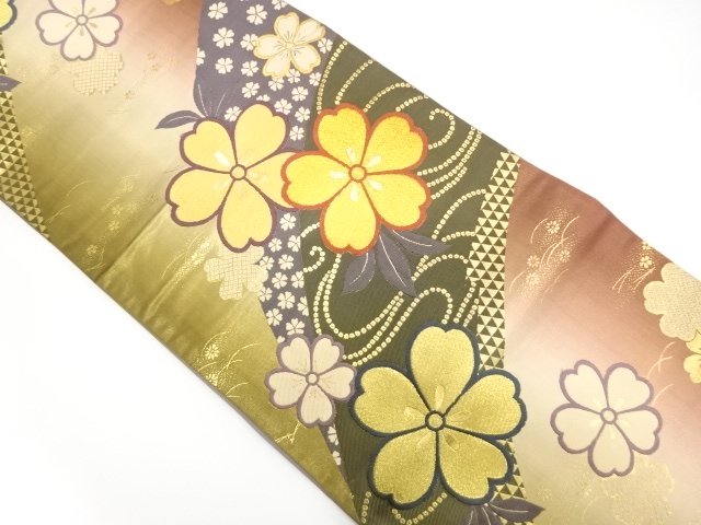 JAPANESE FUKURO OBI FOR FURISODE / WOVEN SAKURA